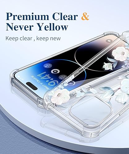 Miniatura 3 de GVIEWIN Funda para iPhone 15 Pro, 3 en 1 con protector de pantalla y protector de lente de cámara, transparente, dura, a prueba de golpes, delgada,