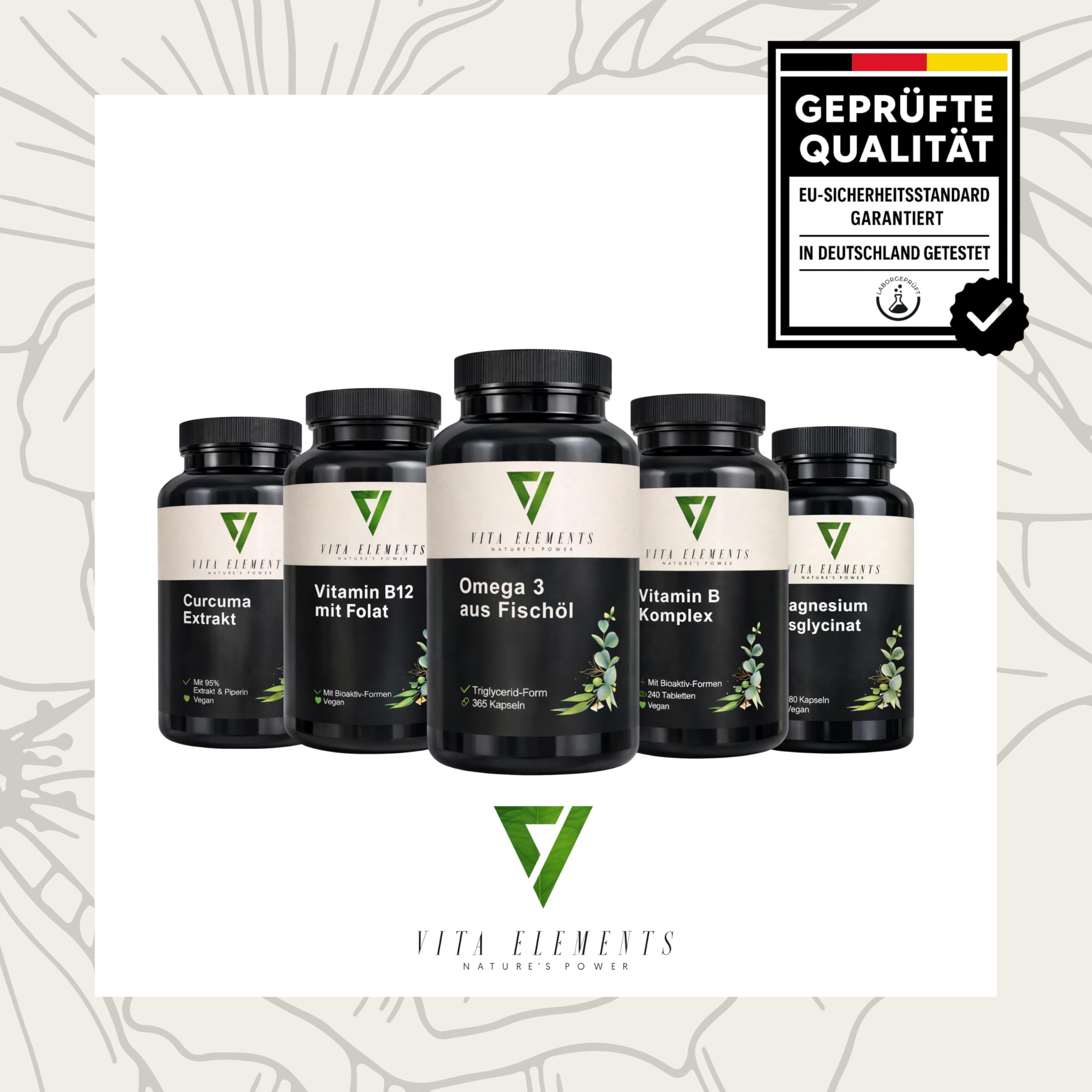 Vita Elements Omega 3-365 Cápsulas - 2000mg de Aceite de Pescado por Dosis Diaria - EPA y DHA en Forma de Triglicéridos - Probado en Laboratorio - Pesca Sostenible - Suministro para 6 Meses (5)