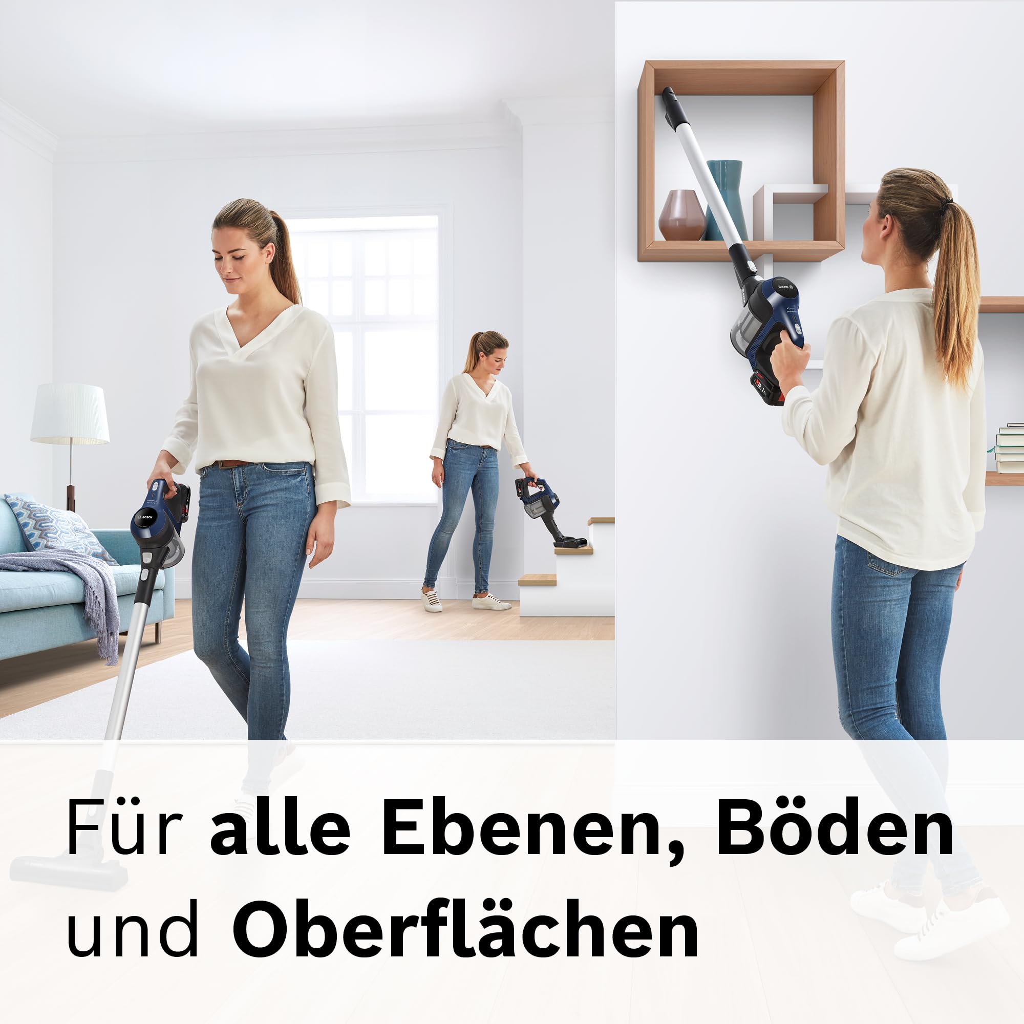 Bosch Akku-Staubsauger Unlimited Serie 6 BBS611PCK, kabelloser Handstaubsauger, beutellos, leicht, Hygiene-Filter, 10 Jahre Motorgarantie, hohe Saugleistung, Lange Laufzeit, alle Bodenarten, blau