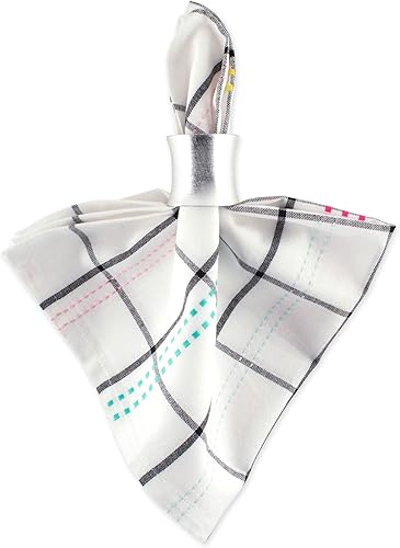 Miniatura 2 de DII Juego de servilletas de algodón a cuadros, lavable a máquina, 20 x 20 pulgadas, bloque de carnicero, 6 unidades