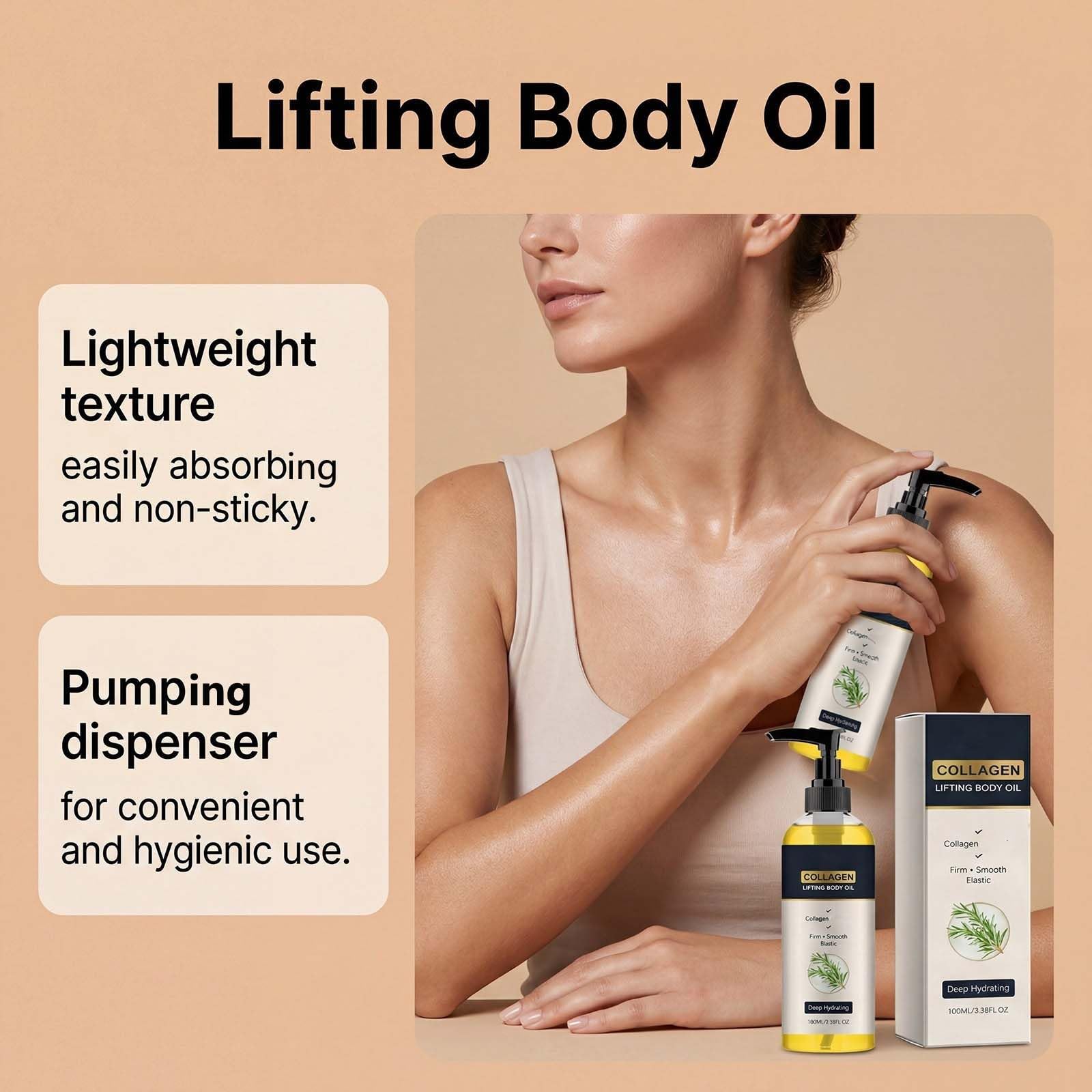 Olio per il corpo al collagene, rassodante al collagene, anti-rughe B/ody, leggero e ad assorbimento rapido, idratante al collagene (5 pezzi)