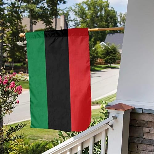 Miniatura 3 de USA African American Afro Pan Black and Green Red Flax Nylon Burlap Linen Fabric Garden Flag Farmhouse Decorations Mailbox Decor Welcome Sign 12x18