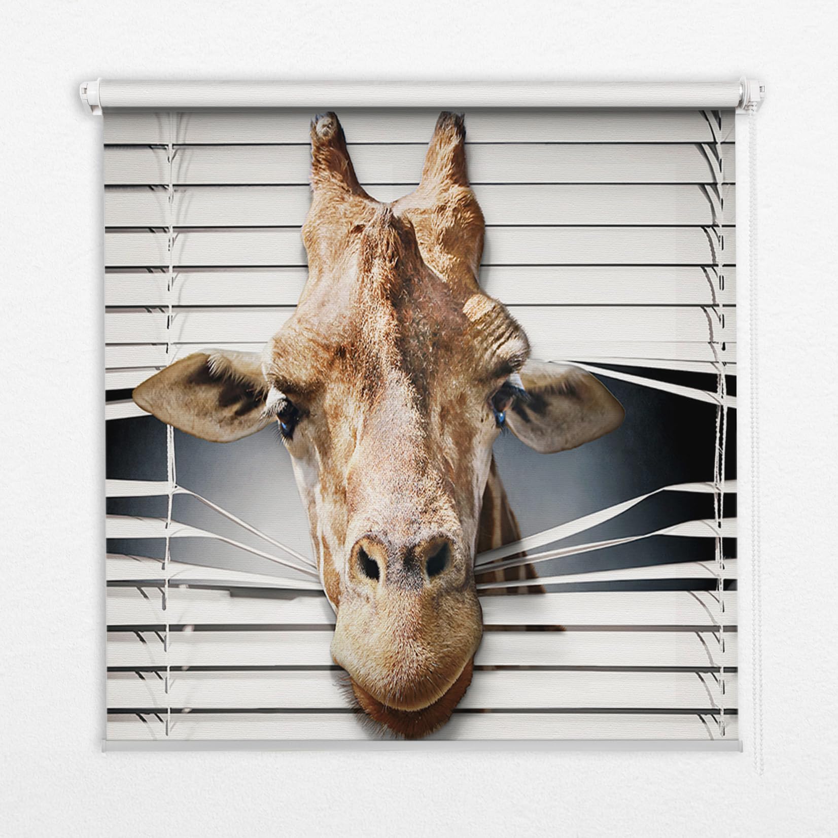 Store enrouleur perméable Tulup 50x50cm avec impression haute définition girafe