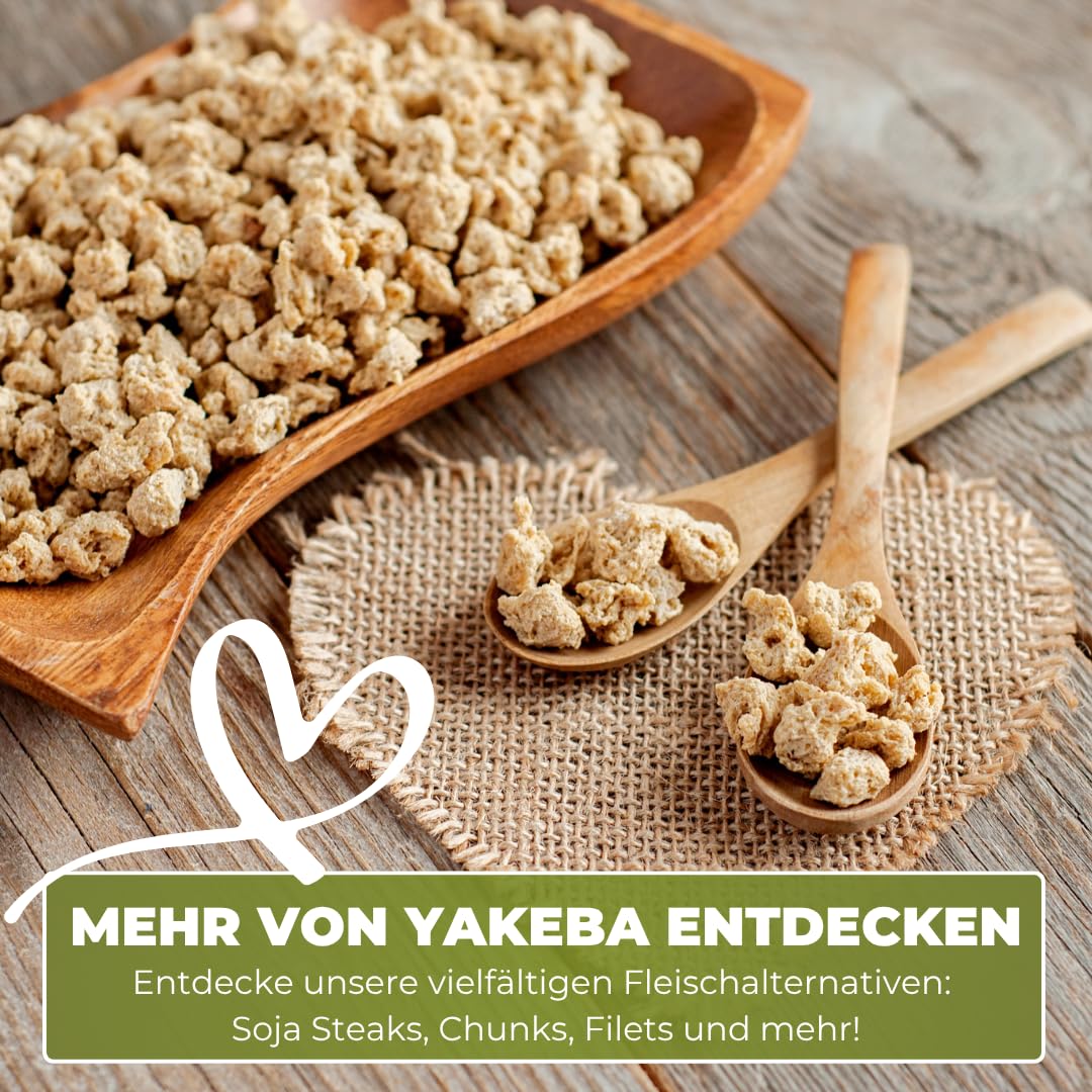 Yakeba | BIO Soja | Hack/Soja Granulat/Splitter | 2x1000g | Europäischer Anbau | Fleischersatz | Soja Schnetzel Bio | Veganer Hackfleisch Ersatz für Bolognese Sauce, Burger uvm.