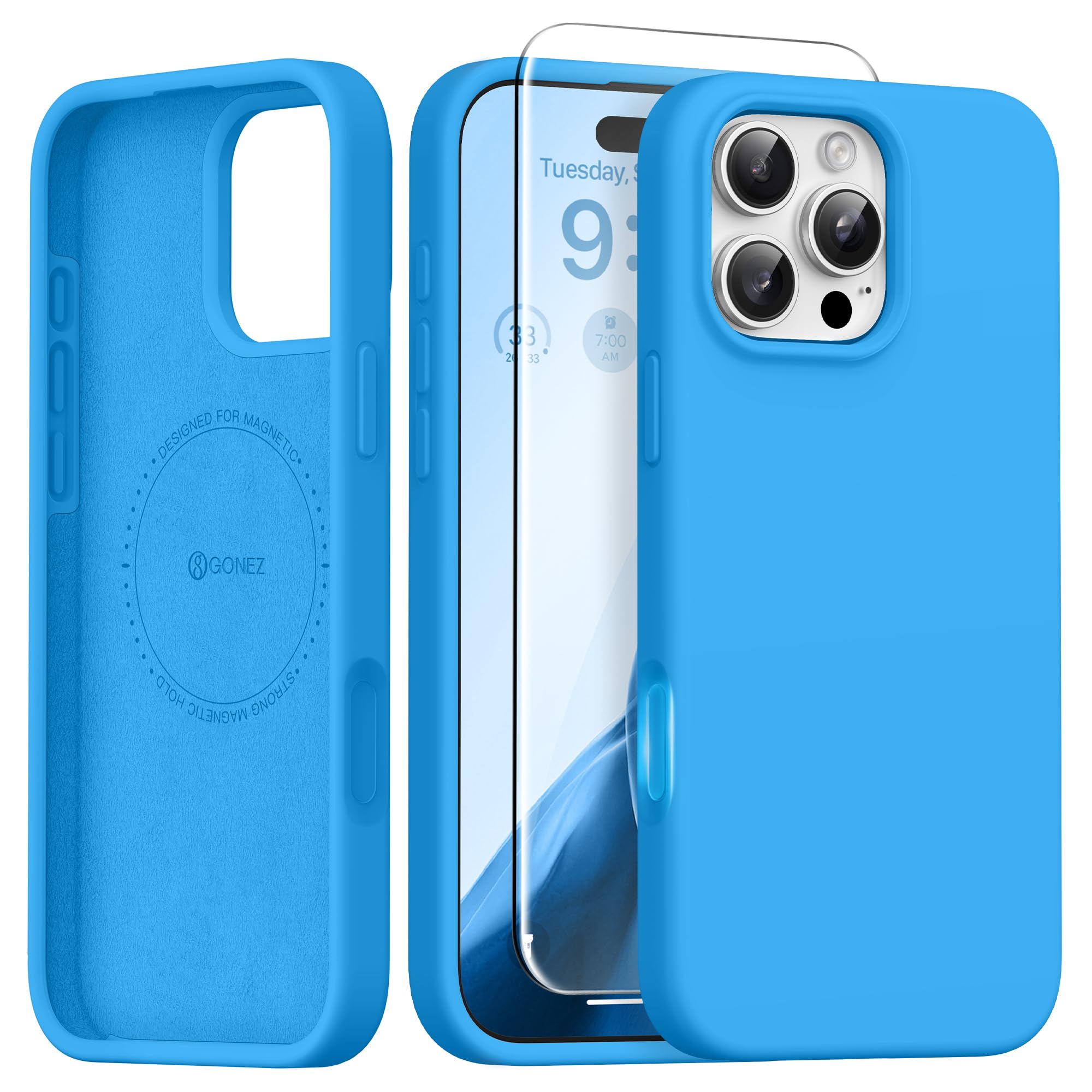 Coque iPhone 16 Pro Max GONEZ silicone compatible MagSafe fine - 8