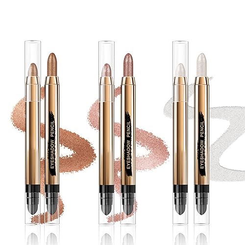 Ehinew Sombra de ojos en barra Sombra de ojos metálica neutra y plateada Sombra de ojos mate y purpurina champán Lápiz iluminador cremoso e