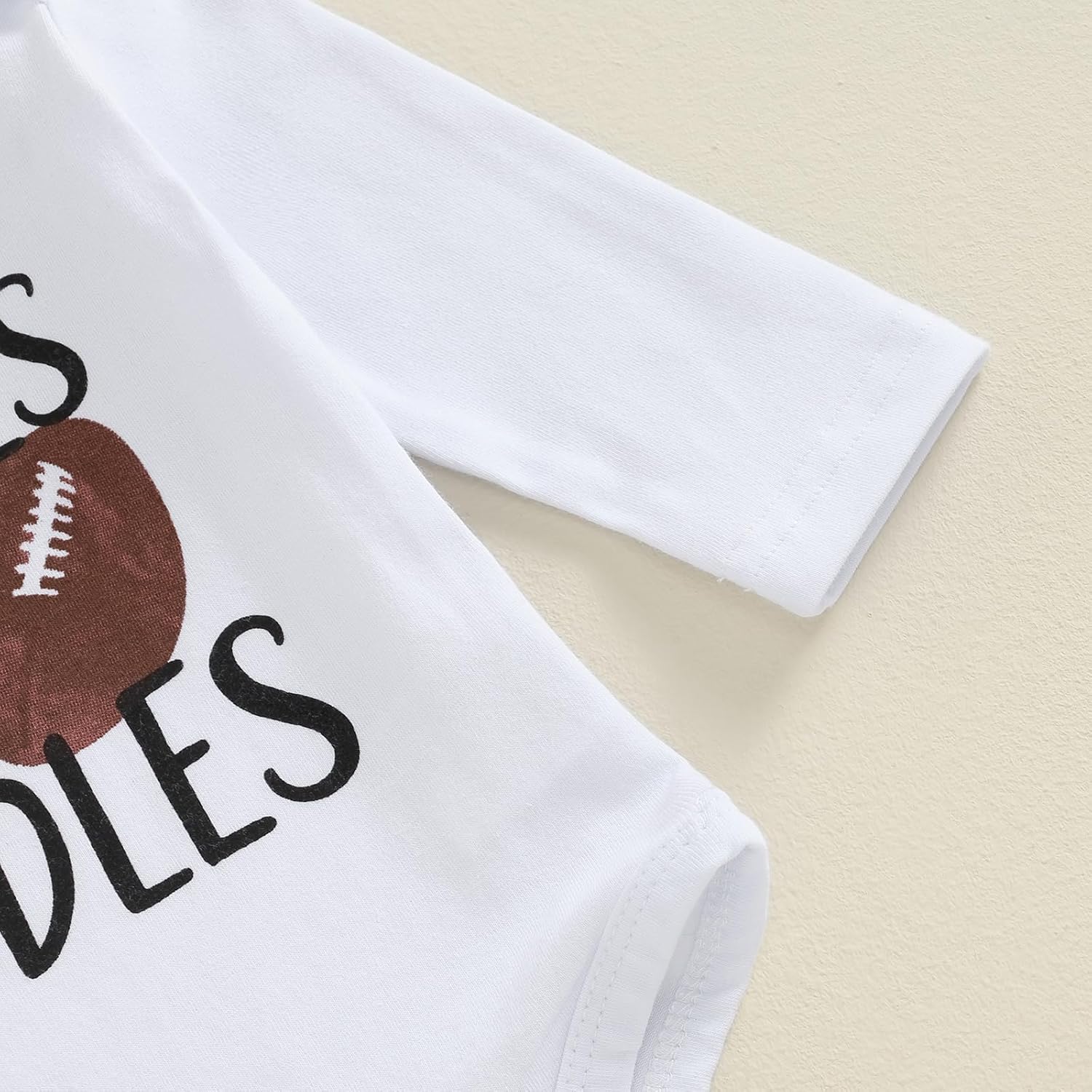 Baby Boy Football Outfits Sundays are for with daddy Letter Print Bodysuit Romper Rugby Legging Pants Hat 3pcs Set - Image 6