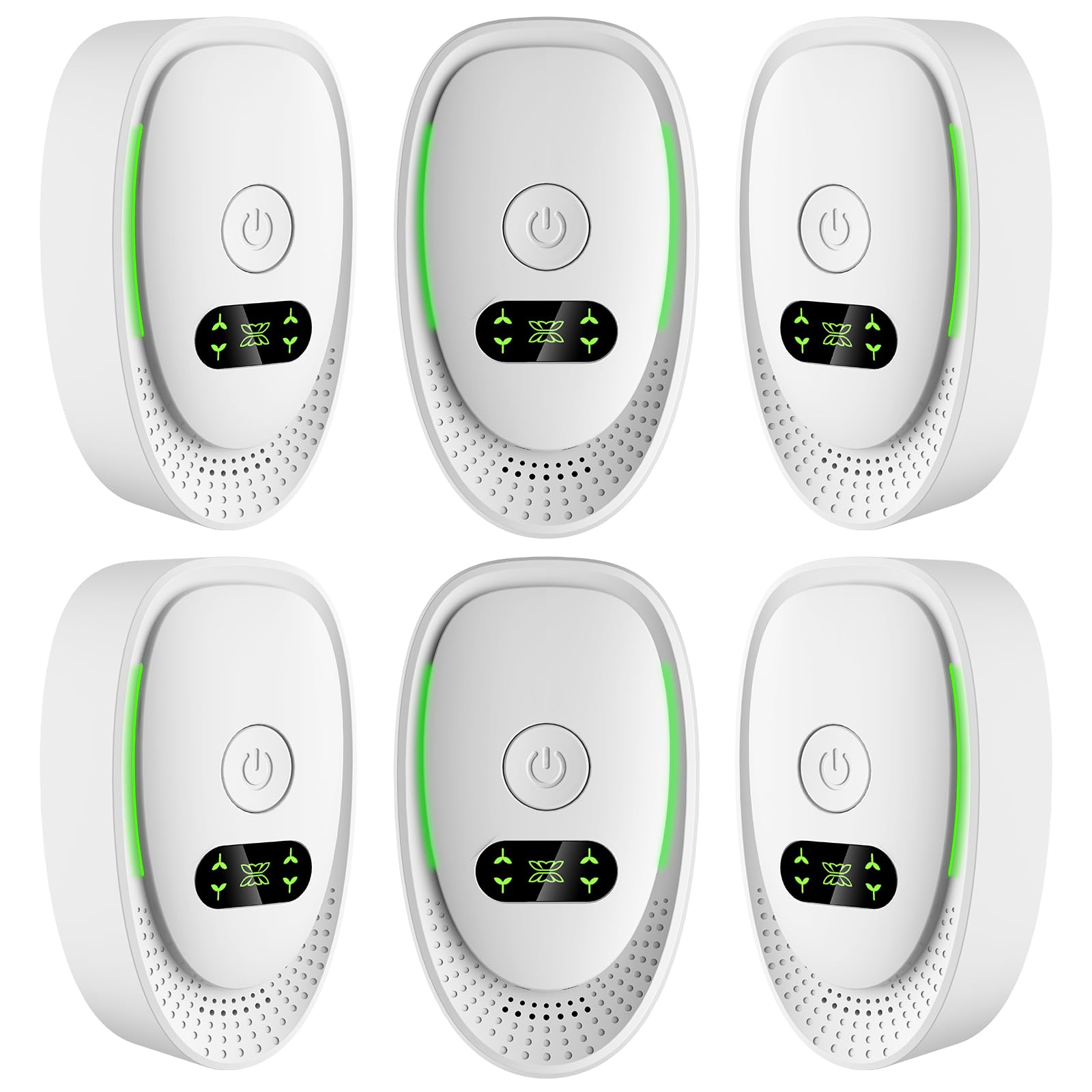 Confezione da 6 purificatori d'aria, ionizzatore negativo 2025 per la casa, mini filtro d'aria mobile senza filtro con luce verde per odori, polvere di fumo, animali domestici, funzionamento
