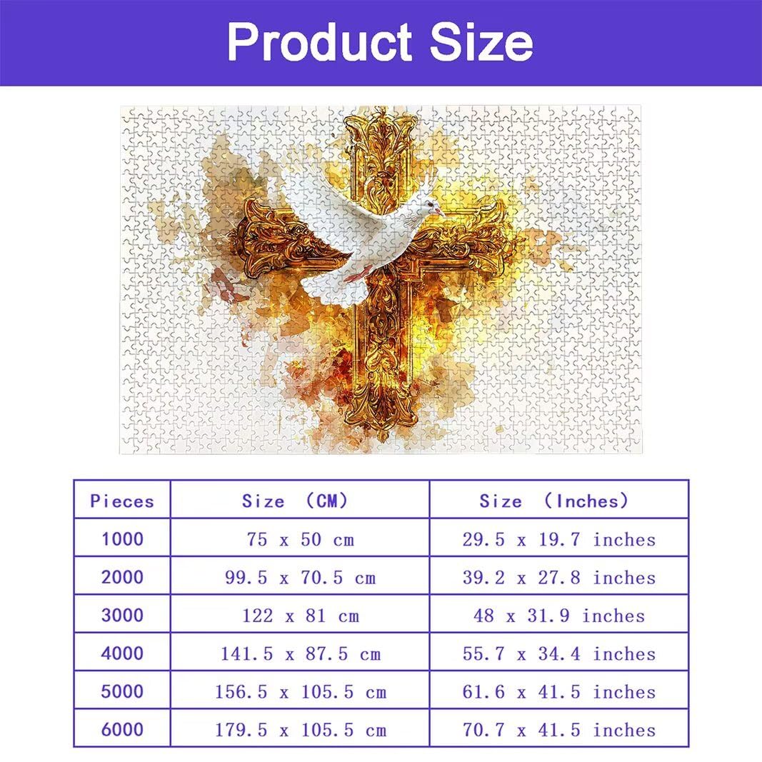 Puzzle religijne dla dorosłych 4000, 4000 puzzli dla dorosłych, 141,5 x 87,5 cm twarde niemożliwe drewniane puzzle, wymagająca gra dla całej rodziny, wystrój domu, motyw: (Pigeon), -8735