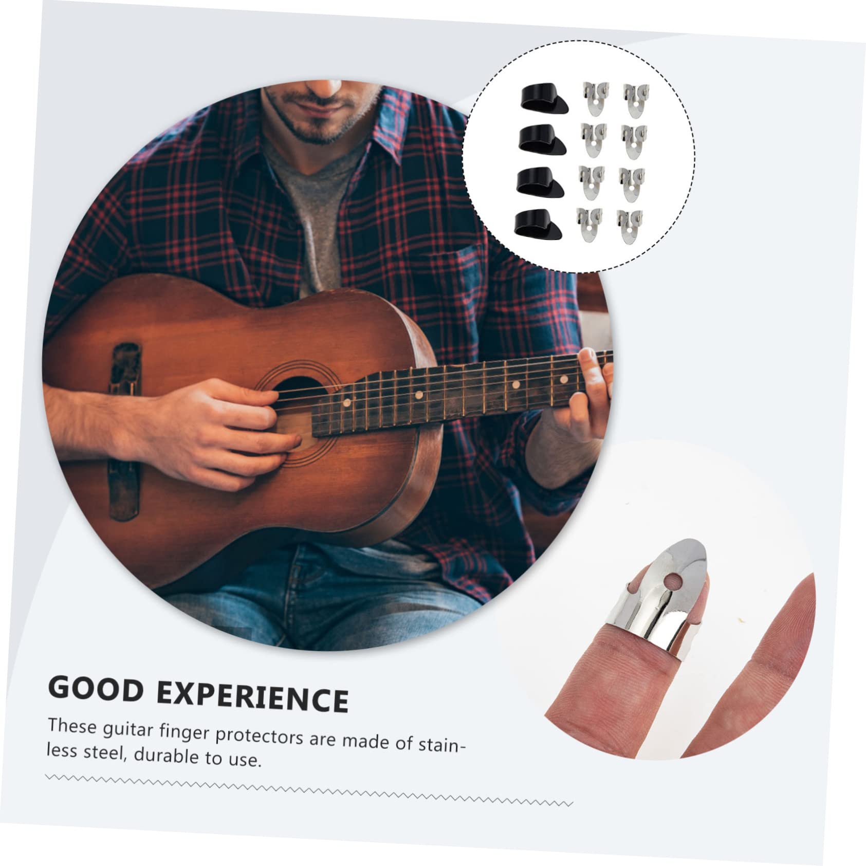 SUPVOX 3juegos Púas De Guitarra Ajustables Para Dedos Protección Cómoda y Práctica Para Guitarristas Adecuadas Para Guitarras Eléctricas Acústicas y Clásicas De Accesorios