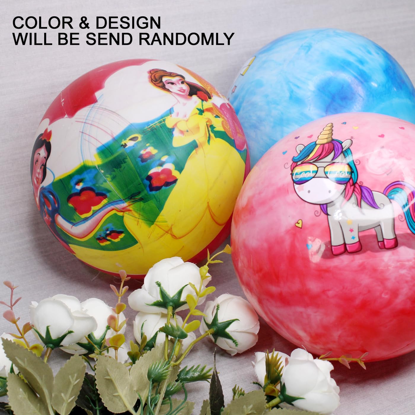 Verbier Soft Beach Ball with Cartoon Prints Light Weight- Kids Birthday Return Gifts (Beach balls-M14) 2
