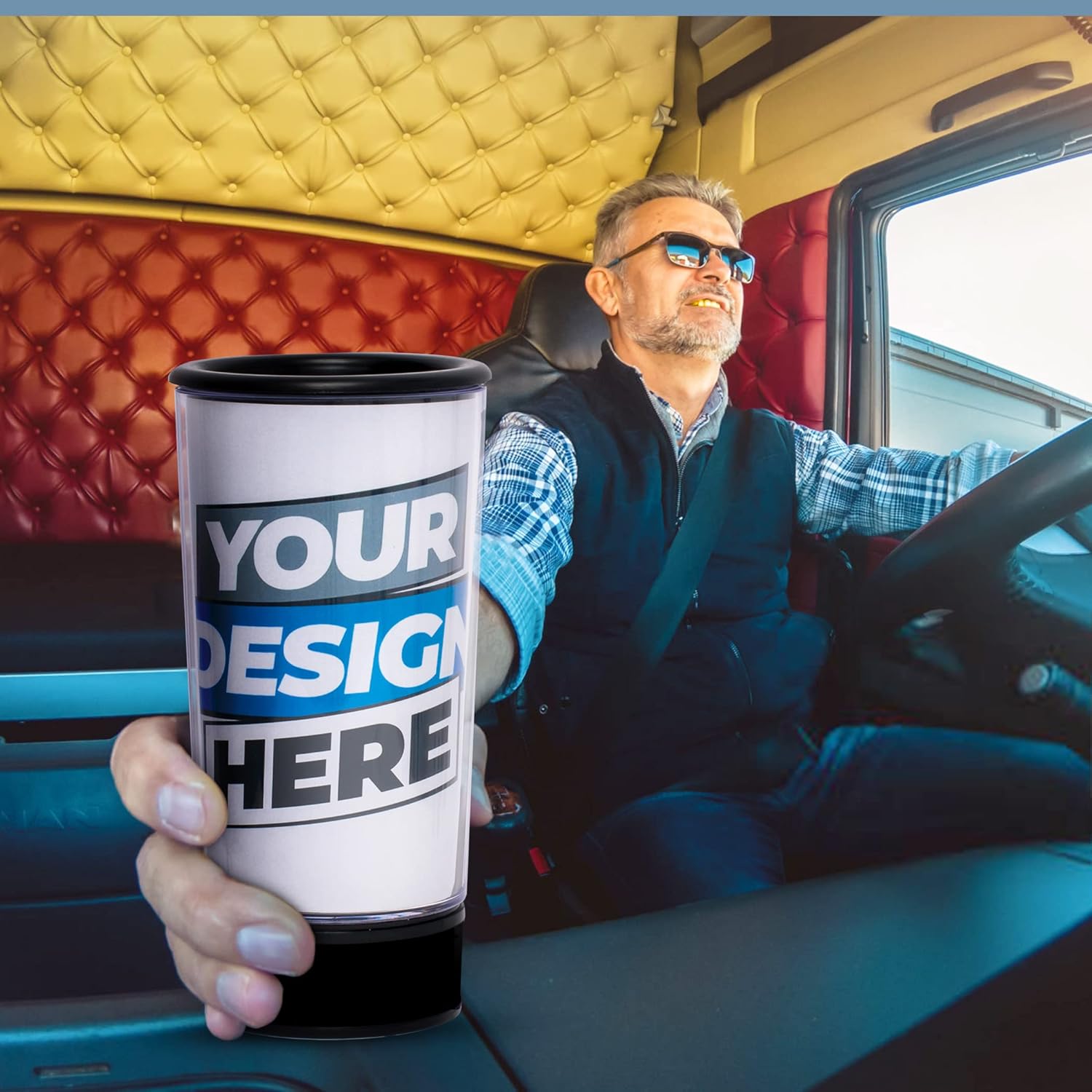 Custom Grass Blades Design by Spit Bud - The Ultimate Spittoon for Chew - Portable Dip & Snuff Cup with Lid, Spill-Proof Funnel, Can Cutter & Holder - Fits Cup Holder - Holds 8oz - Made in USA