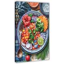 ghNDJdk Peruvian Chicha, Neon Foodie, Vibrant Kitchen Canvas Poster Bedroom Sports Landscape Office Room Decor Gift Frame 12" L X 18" W