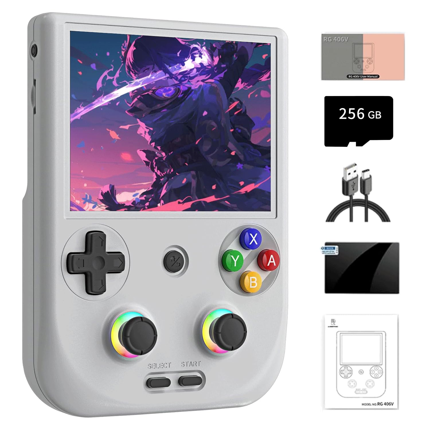 NULA RG406V retro ręczna konsola do gier, z kartą TF 256 GB / 9000+ gier Android 13 Unisoc T820, ekran dotykowy IPS do gier wideo, obsługuje 5G WiFi Bluetooth