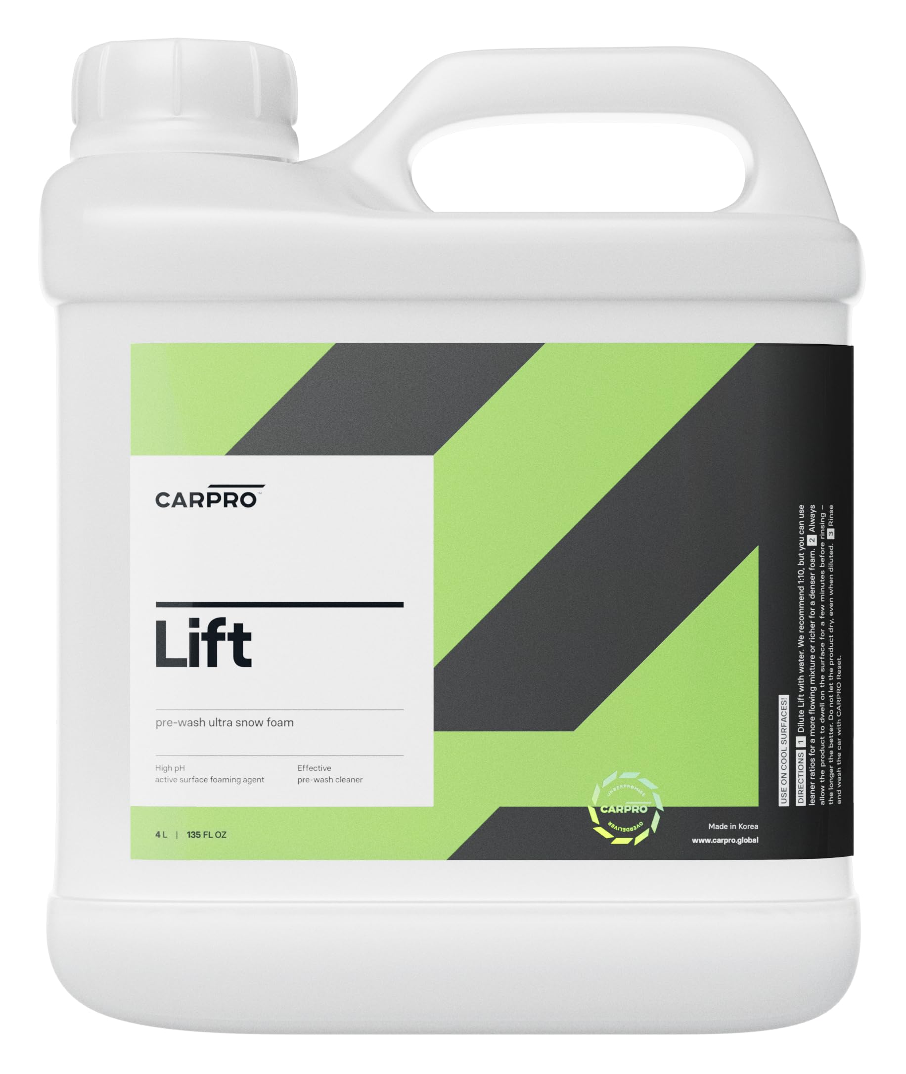 CARPRO Lift - Pre-Wash Snow Foam Car Wash Soap, Dissolves and Lifts Away a Large Amount of Dirt & Grime, Completely Touchless - Use in Bucket or Foam Cannon, Concentrated - Gallon (135oz)