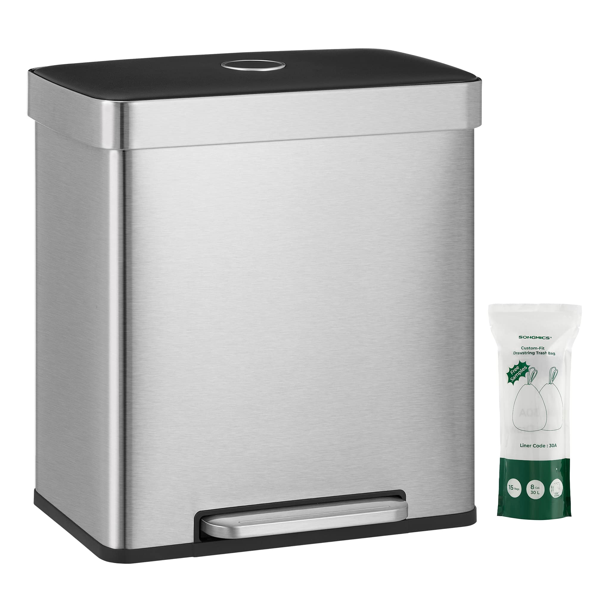 Buy SONGMICS Kitchen Trash Can, 16 Gallon (2 x 8 Gallon) Dual