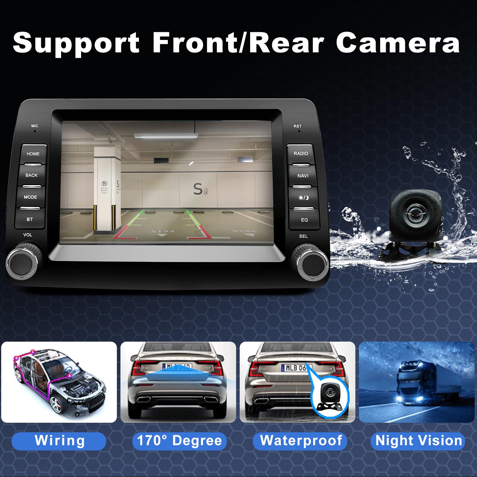 Autoradio per Fiat Panda 169 (2003-2012) con Android Auto e CarPlay Wireless, RDS Car Radio Android Stereo con Telecamera Retromarcia/Mic/CANbus BOX/App Store 2G+32G