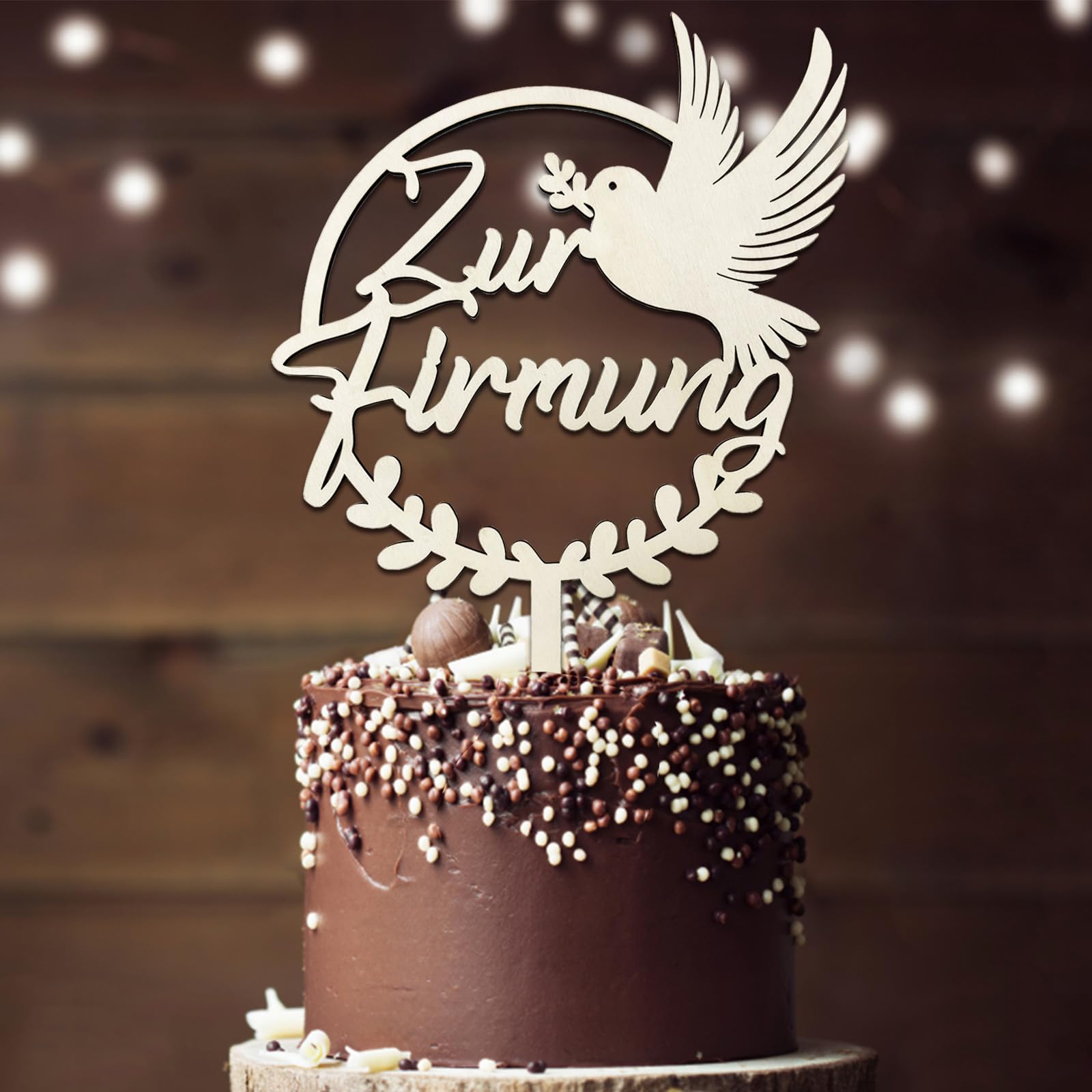 Tortendeko Firmung, Cake Topper Zur Firmung aus Holz Deko Torte, Firmung Deko Junge Mädchen Geschenke Gastgeschenke