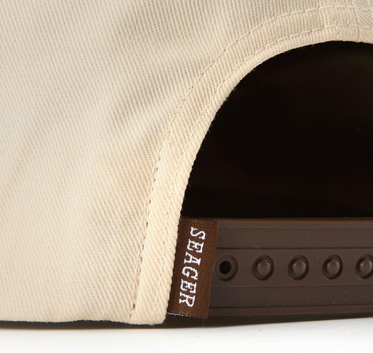 Cream/Brown Canvas Snapback by Seager Co.