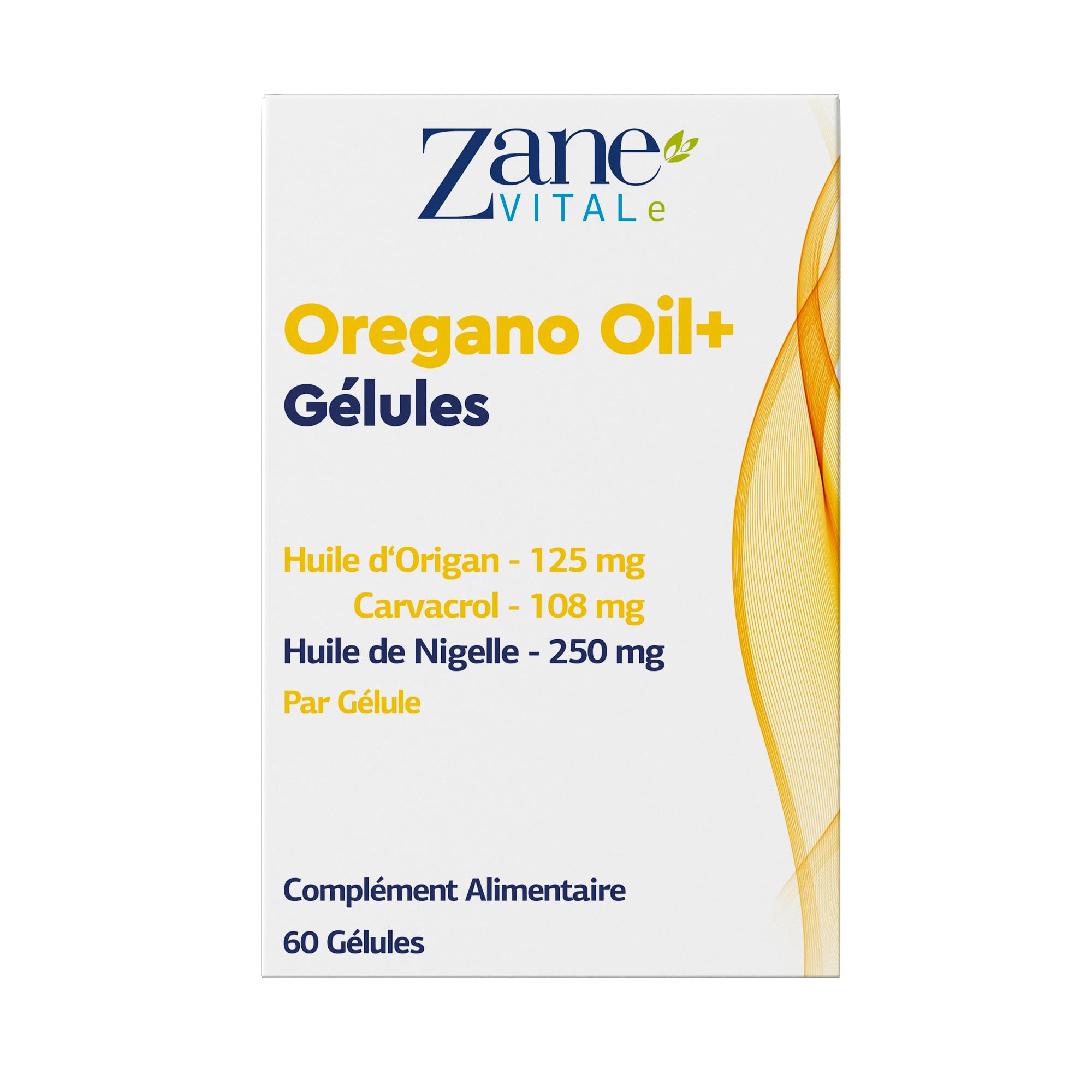 Zane Oregano Oil+ Gélules d'huile d'origan et d'huile de nigelle – avec carvacrol et thymoquinone – Complément alimentaire. Sans OGM, sans gluten – 60 gélules de Zane Vital.