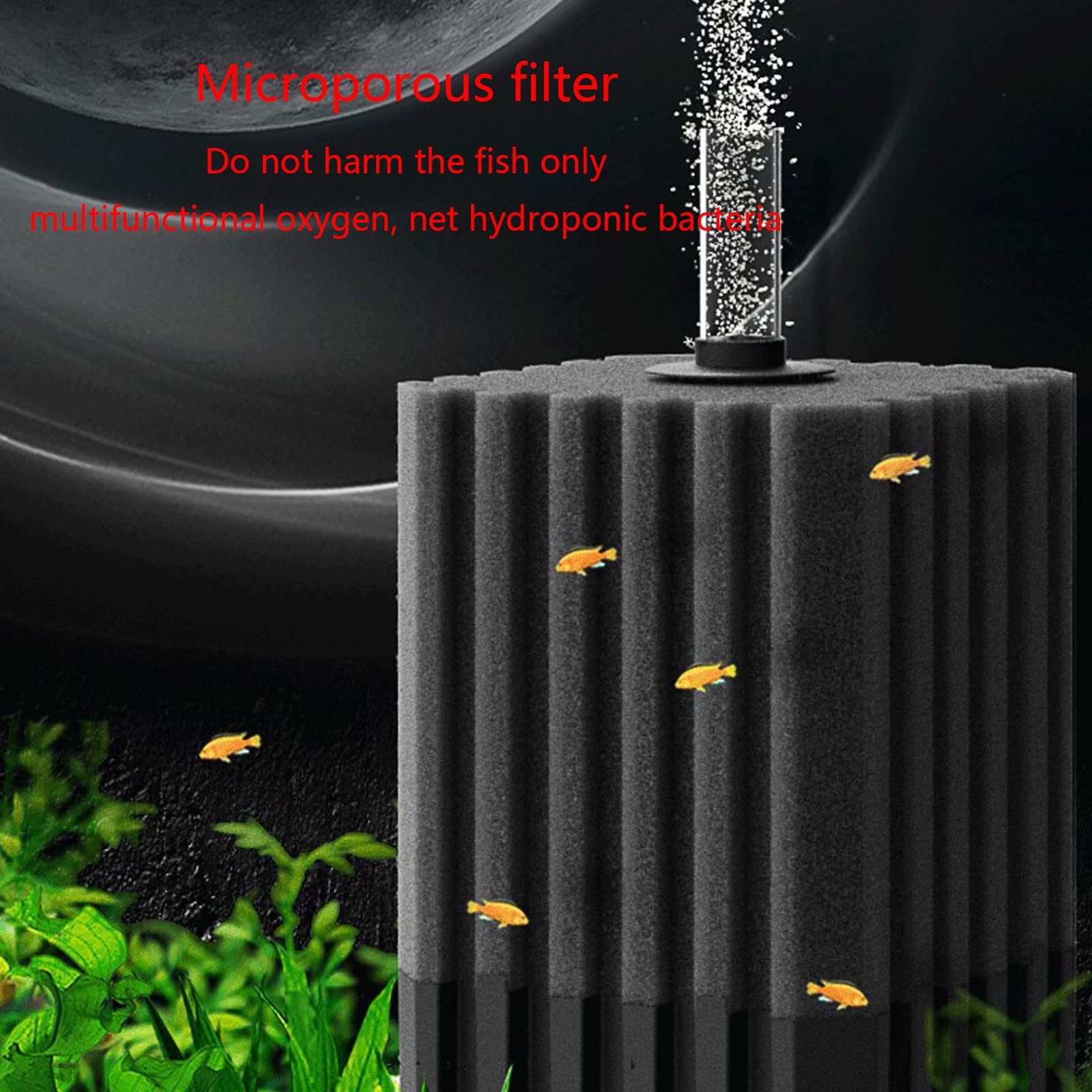 Filtro A Schiuma SENZEAL Per Acquario - Con Valvola Di Ritenuta, Dimensione L | Nero