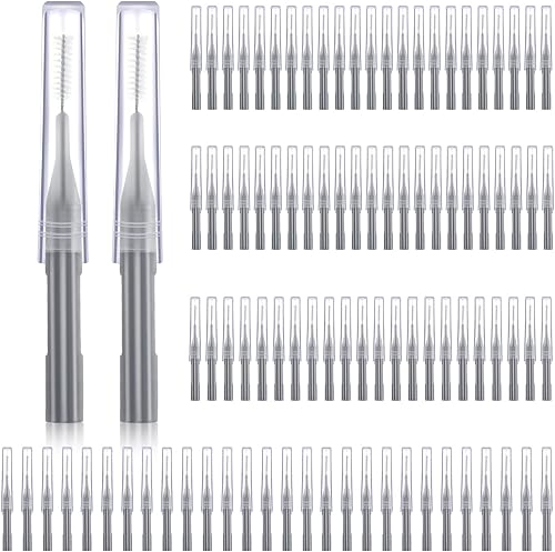 Miniatura 8 de 100 piezas de cepillos para limpiador, cepillo interdental, palillo de dientes, cabezal de hilo dental, herramienta de limpieza de dientes (azul