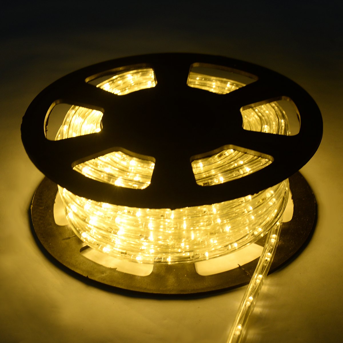 COSTWAY Lichterschlauch außen 10M, Lichtschlauch mit 360 LEDs, Lichterkette wasserfest, strombetrieben, LED Lichtschlauch für Dekoration, Party, Garten, Hochzeit (Warmweiß)