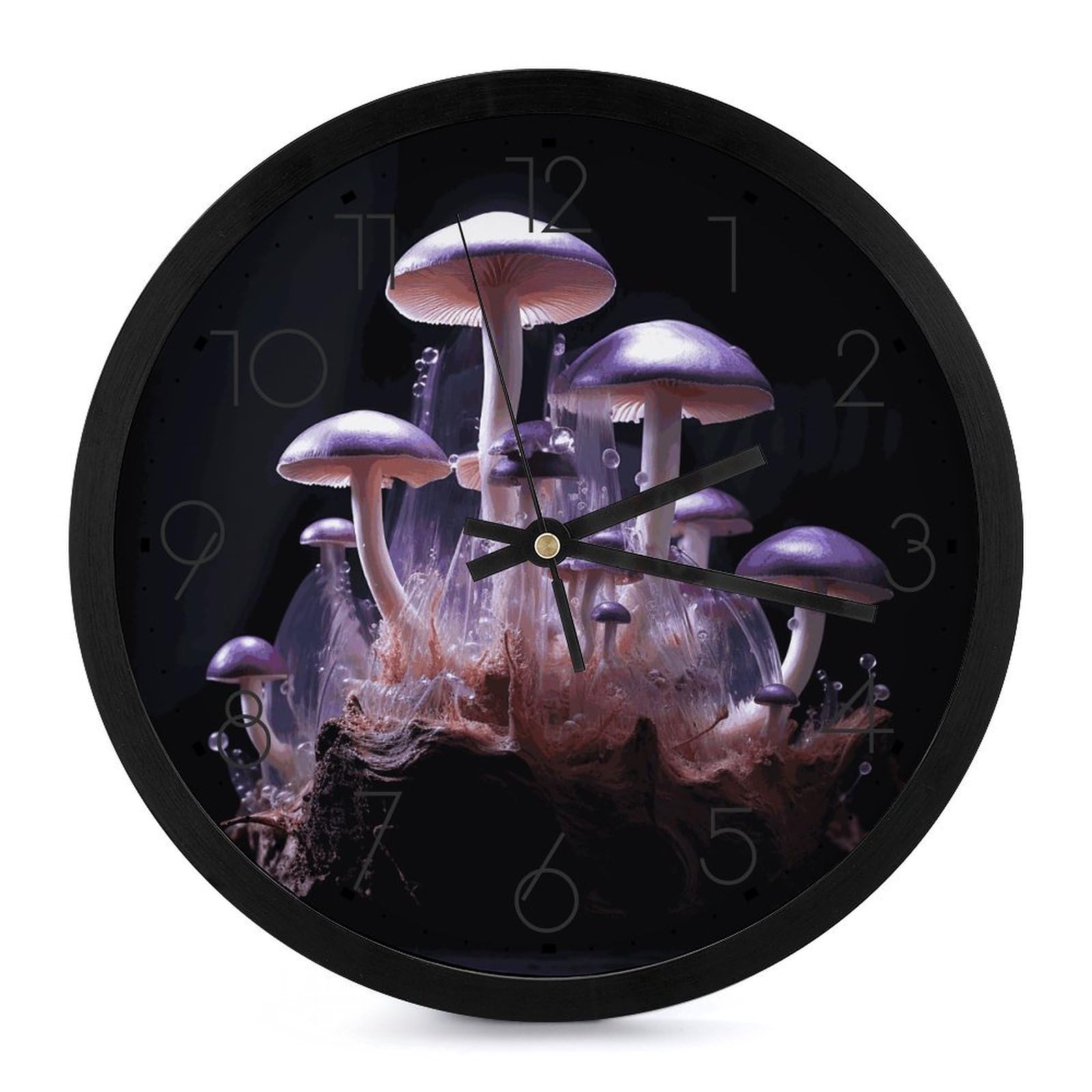 Horloge murale design champignon violet parfaite pour une chambre ou une cuisine moderne