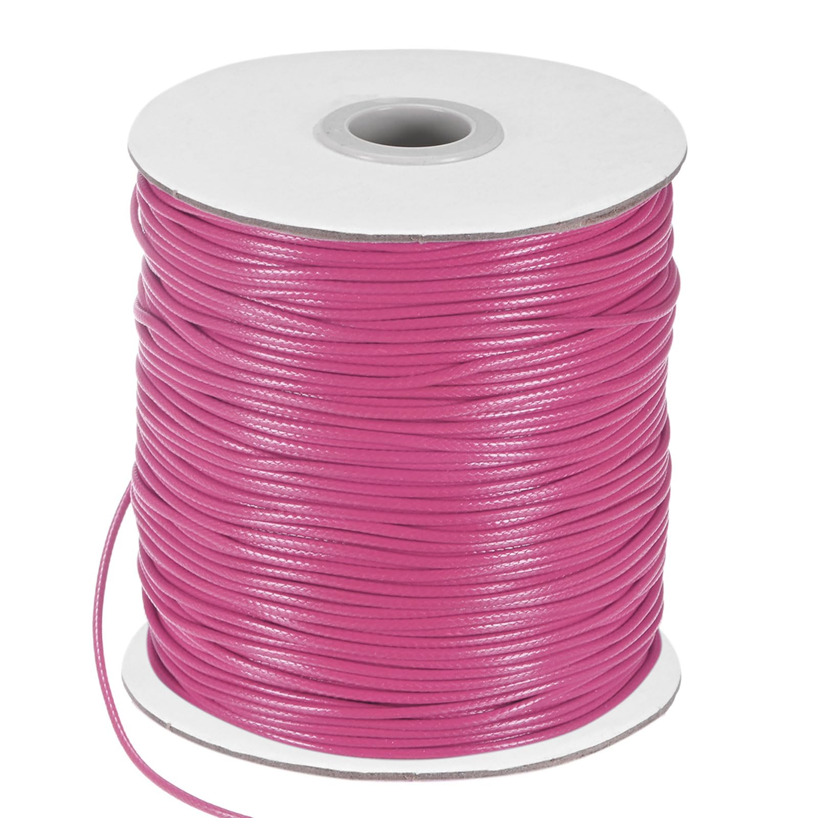 M METERXITY Waxed Polyester Cord, 175 Yards 1.5mm Waxed Beading String with Spool for Jewelry Making/DIY Handmade Crafts/Necklaces/Bracelets, String Macrame Bracelet Thread [Dark Pink]