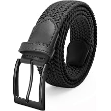 Men's Golf Belt, Stretch Braided Elastic Woven Casual Jeans Belts 1 3/8" Nylon Web Work Belts for Men