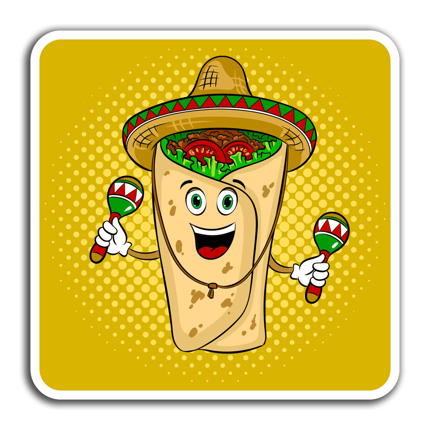 Destination Vinyl Ltd Multi 2 X 10Cm Tasty Cartoon Kebab Vinyl Stickers - Fun Sticker Laptop Luggage #32019 (10Cm Tall)