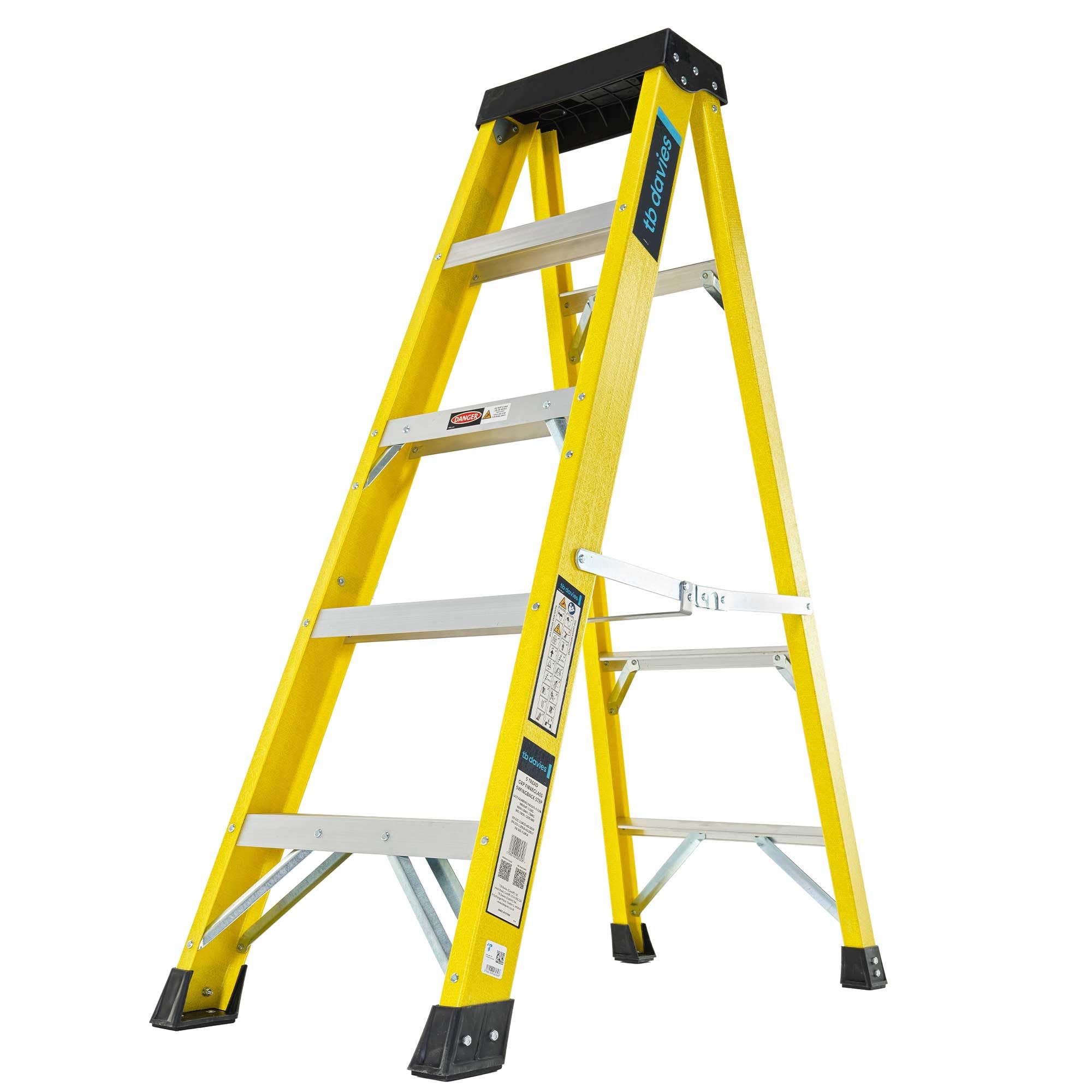 TB Davies 5 Tread GRP Step Ladder - Aluminium - 5 Treads