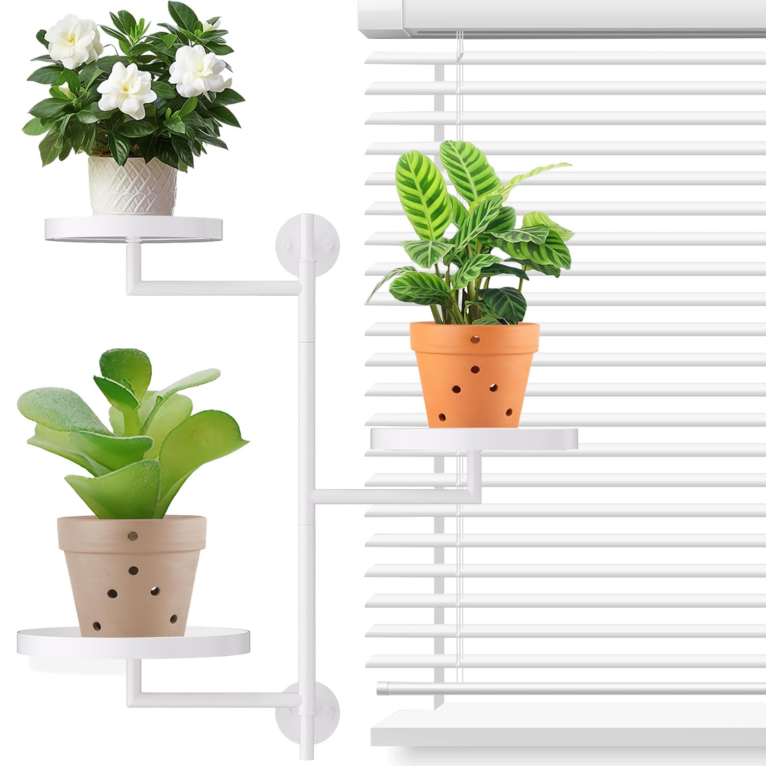 Étagère murale décorative pour plantes et fleurs de balcon blanc