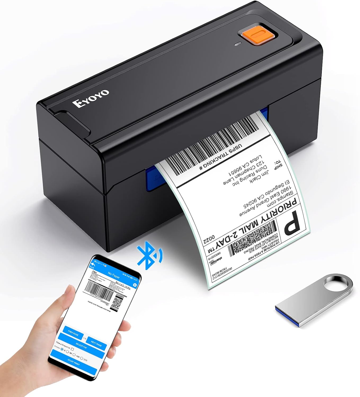 Eyoyo Bluetooth Thermal Label Printer Wireless Shipping
