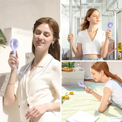 Miniatura 7 de ELZO Mini ventilador de mano, ventilador portátil recargable, pequeño ventilador personal con 3 velocidades, ventilador de bolsillo USB para