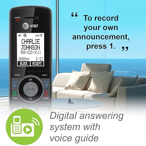 Miniatura 5 de AT&T CLP99387 DECT 6.0 - Teléfono inalámbrico expandible con Bluetooth para conectar a celda, bloqueador de llamadas inteligente y sistema de