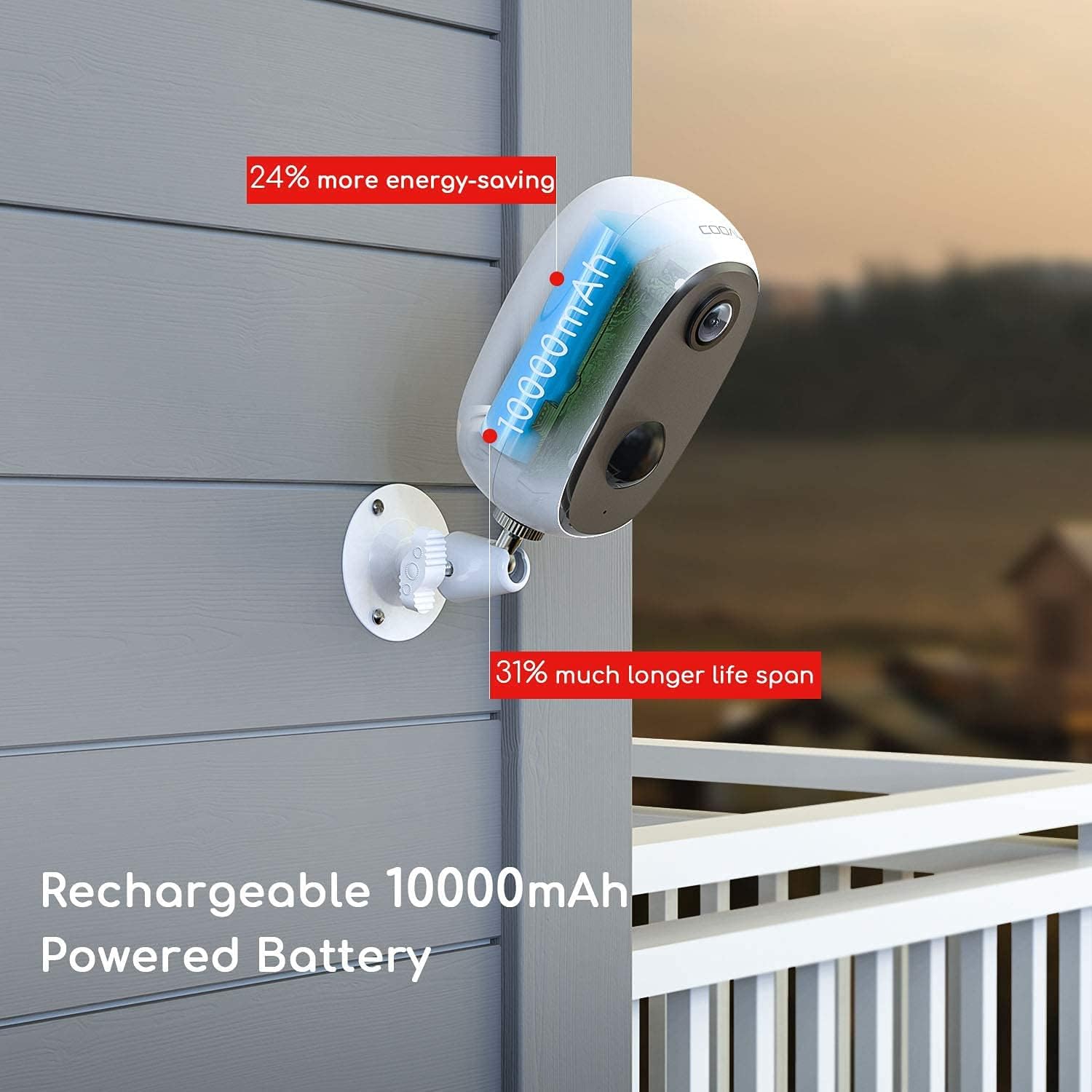 COOAU Security Camera Outdoor, Wireless Rechargeable Battery Powered Home Cameras, 1080P WiFi Indoor Surveillance Camera with Night Vision, 2-Way Audio, IP65 Waterproof, Encrypted SD/Cloud Storage