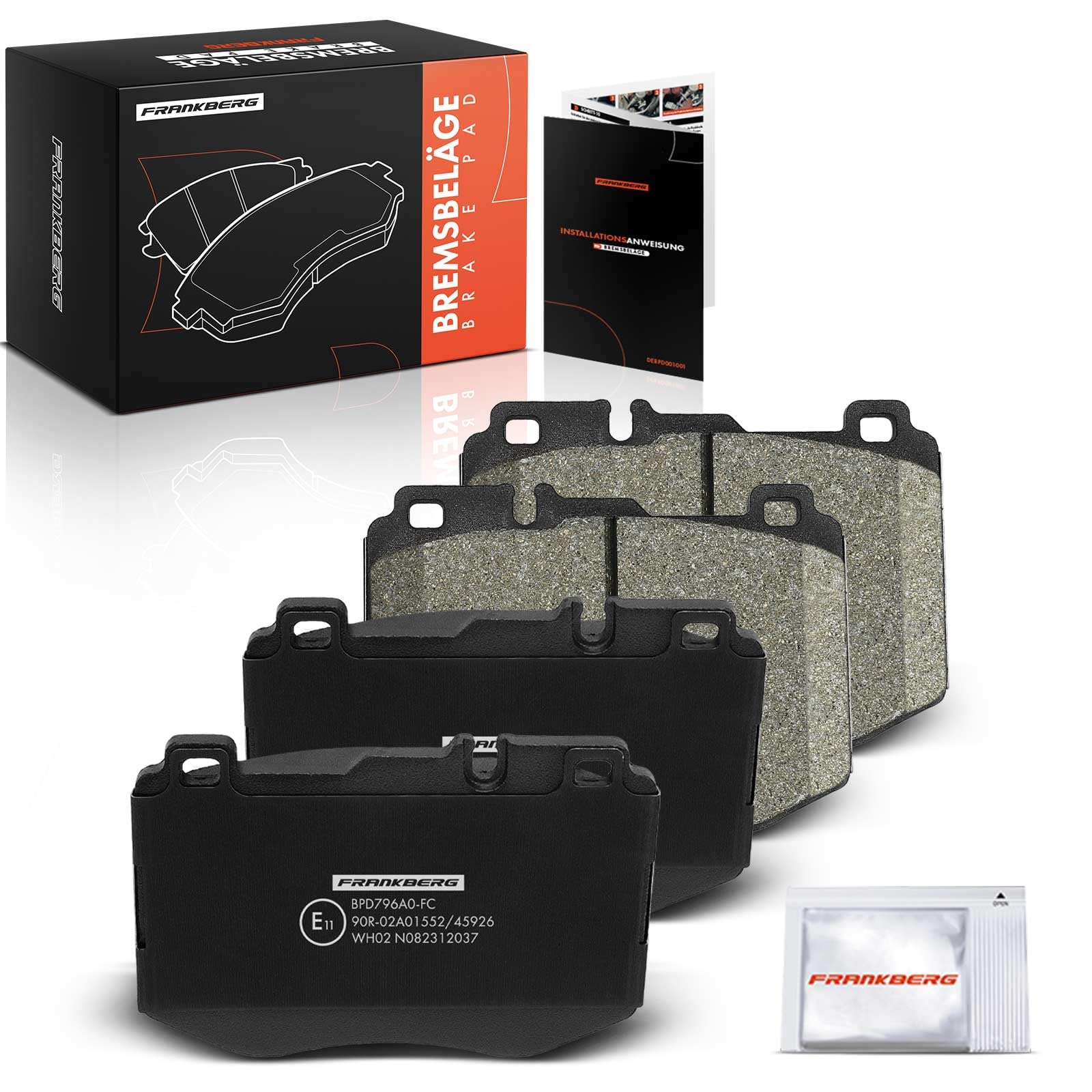 Frankberg Lot 4 Plaquettes Frein Avant Mercedes Classe C W205 GLC C253 | Compatible C250 C300 C350 C400 2014-2023
