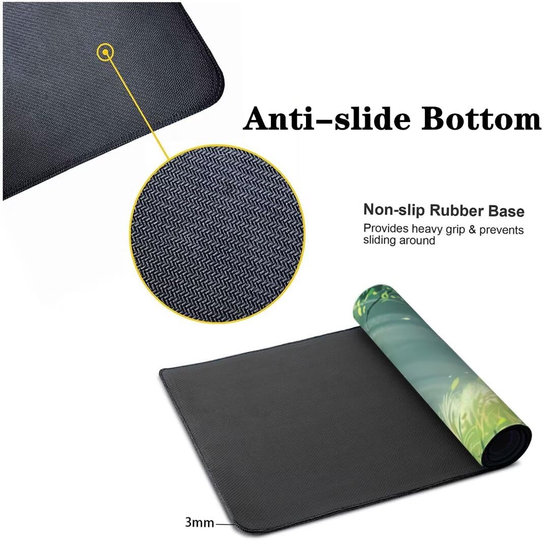 Tapis de Souris Forêt Tapis de Souris XXL, Extra Grand Tapis Souris Gamer XXL Tapis de Souris Gaming, Imperméable Mouse Pad avec Base Atidérapante pour Maison/Bureau/Gamer (1000 x 500 x 3 mm, Cerf)