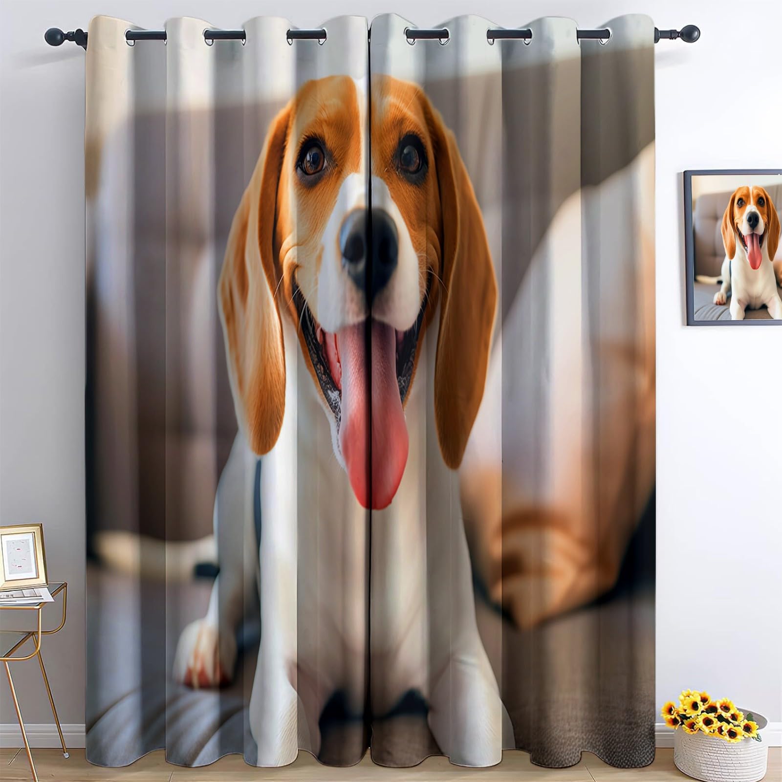 Rideaux occultants Beagle isolant thermique contre le froid de la fenêtre