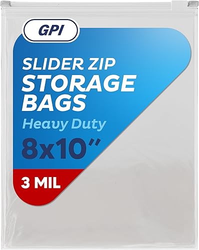 Vista 70 de GPI - Bolsas de almacenamiento de alimentos jumbo con cremallera deslizante, 12 x 15 pulgadas, 3 mil resistentes, extra grandes, fuertes y duraderas