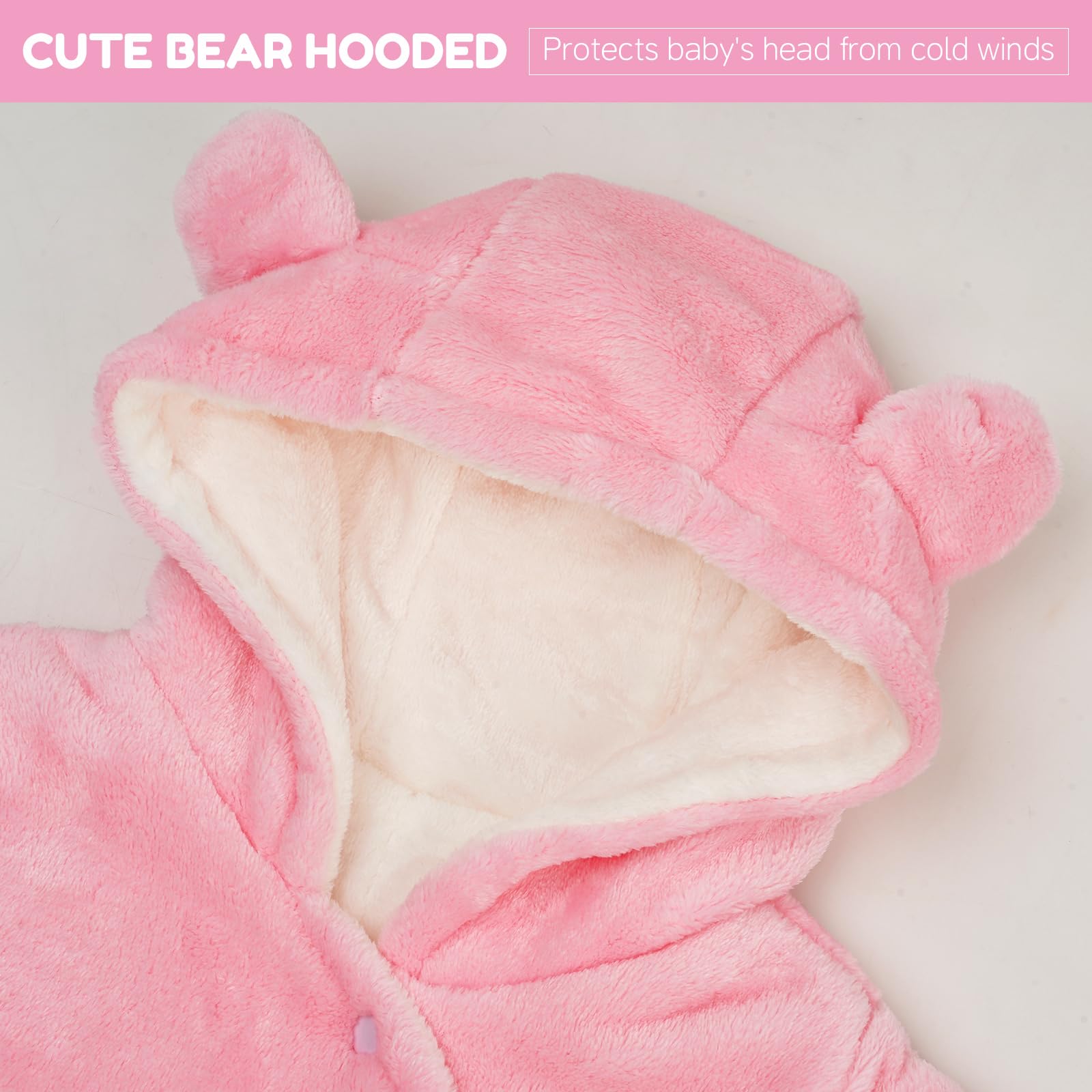 WYTbaby Tute da neve bambino Pile tuta neve Neonato Inverno con Cappuccio Calore Infantile pagliaccetto Tute Neve Outfit per Ragazze Ragazzi