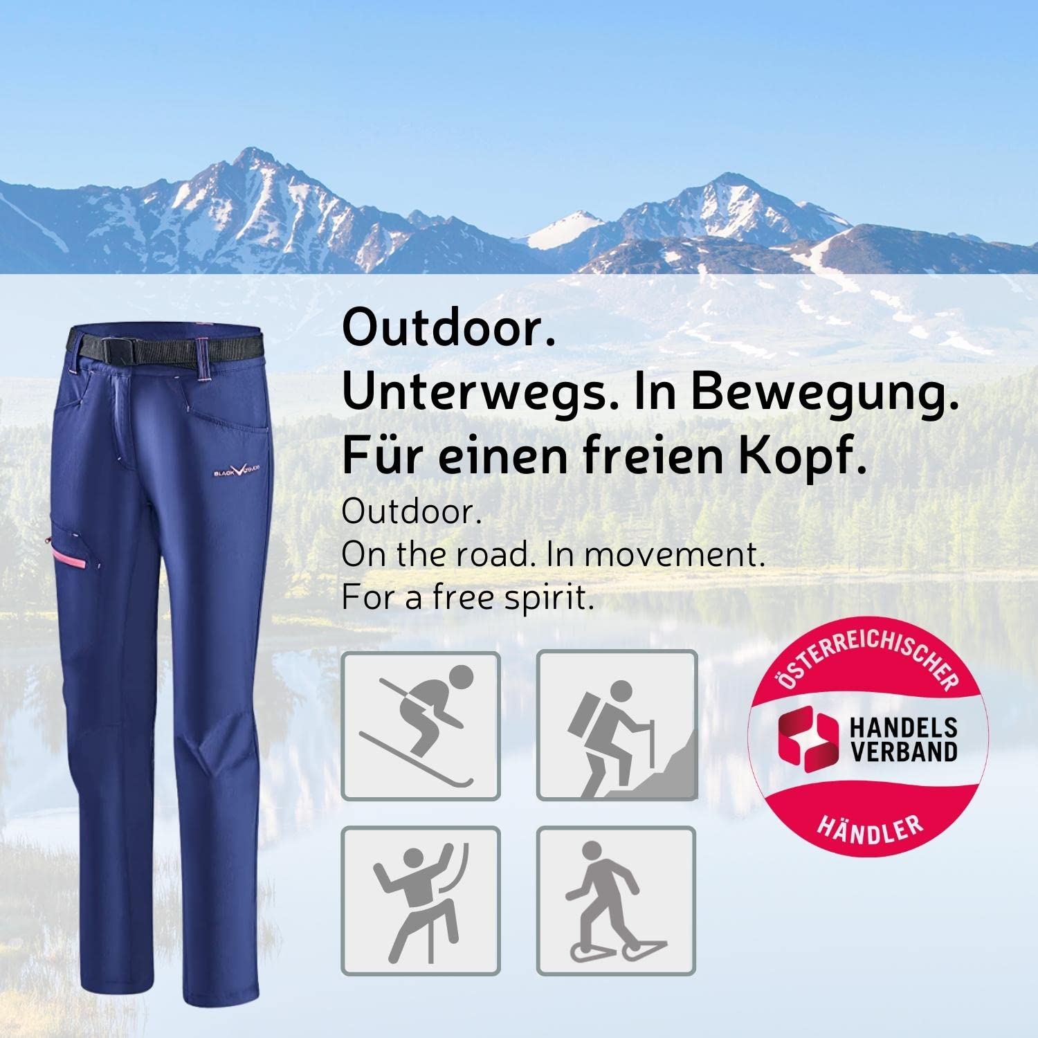 Black Crevice Pantalones de Trekking Mujer Senderismo