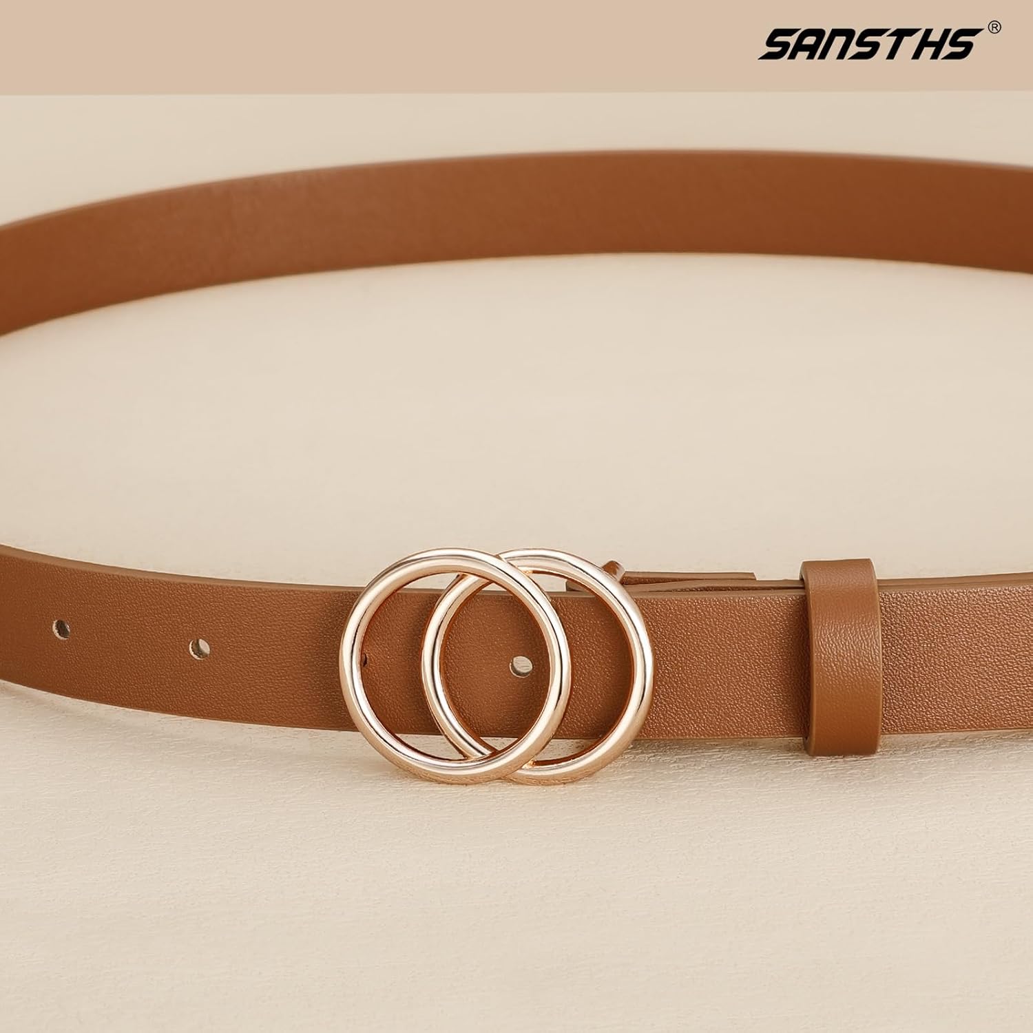 Skinny Black Belts for Women Fashion Ladies Thin Leather Dresses Belt for Jeans Pants - Image 2