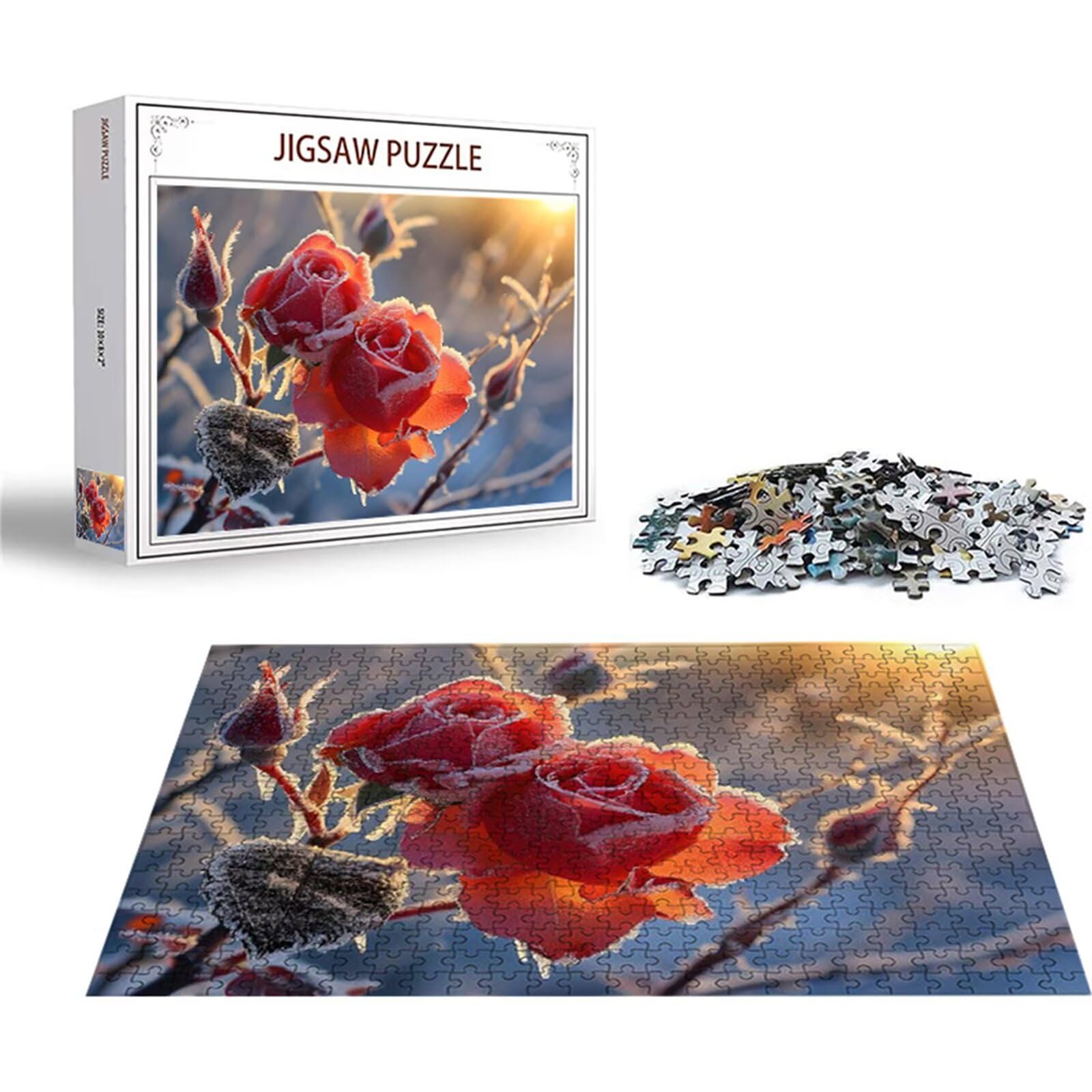 Puzzle 2000 Piezas Flor Puzzle Rosa Rompecabezas Adultos, Rompecabezas Pieza de Madera Juguetes Jigsaw Arte, Jigsaw Educa para Adultos y Niños a Partir de 14 Años V-1