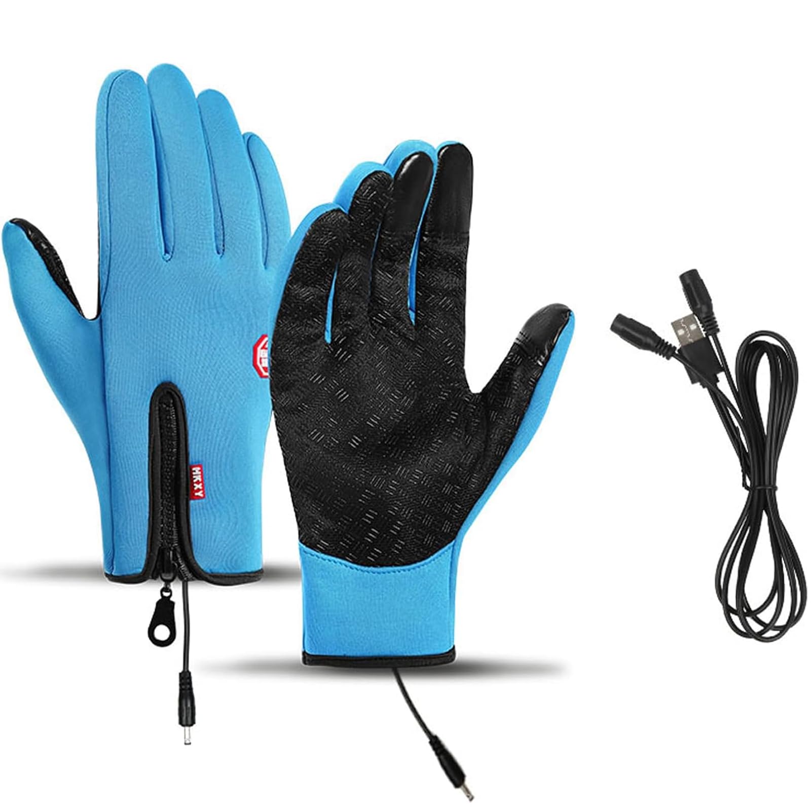 HygoSport Rechargeable Heated Electric Touchscreen Gloves,HygoSport Ultimate Touchscreen Thermal Winter Gloves,USB Waterproof Thermal Gloves (M,Navy)