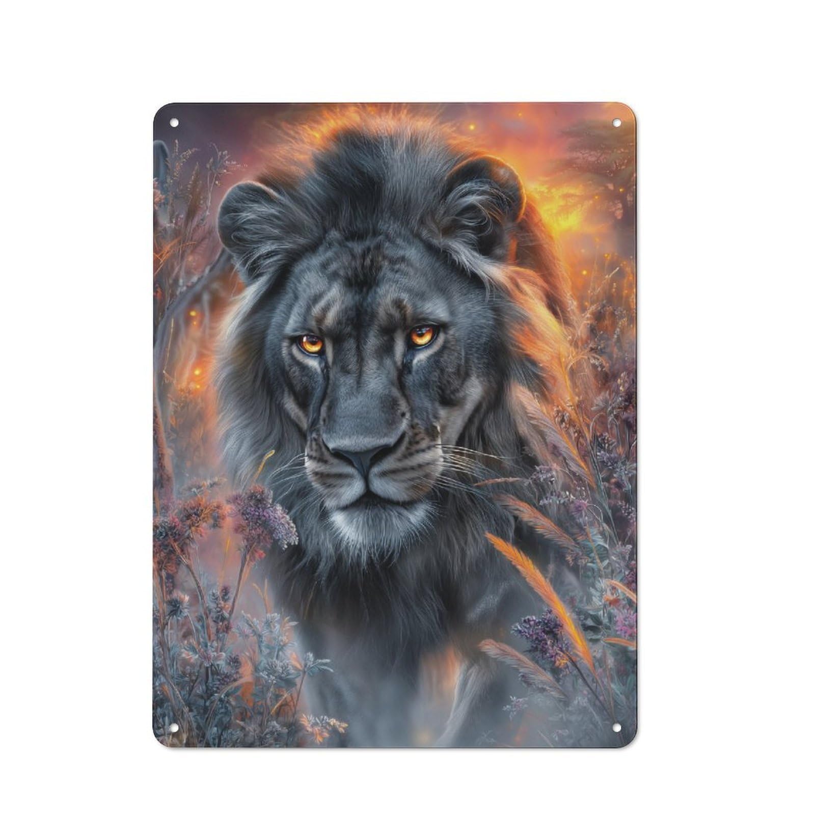 Junmoney Royal Lion's Majesty Tin Sign 40X30cm With For Home Bar Wall, Rustic Decor, For Kitchen, Dining Room And Home Bar Wall Decor