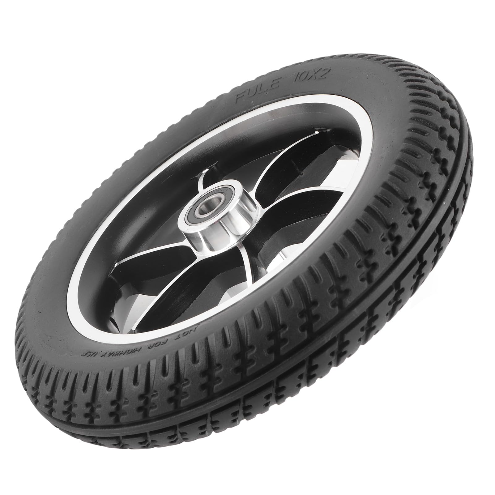 Fabater Roue Pleine en Caoutchouc, 10 Pouces, Trou de 12 Mm, Roulement 6001