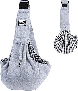 NiCoLa Puppy Sling Hundetragetasche, Welpentuch Hundetuch, für Chihuahua, Pudel, Bichon Frisé, Katzen & andere Haustiere, Einkaufszentren, Krankenhäuser, Parks, U-Bahn, Reisen, Outdoor, Grau/Schwarz product image