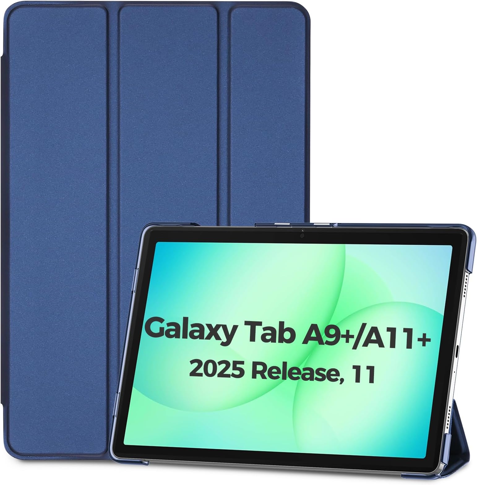 ProCase Smart Case for Galaxy Tab A11+ Plus/A9+ Plus 11 Inch, Slim Stand Hard Back Shell Protective Tablet Cover Folio Case for 11" Galaxy Tab A11+ Plus 2025/A9+ Plus 2023 -Navy